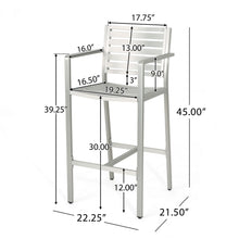 Load image into Gallery viewer, Outdoor Aluminum Rust Proof Barstools (Set of 2) - Silver