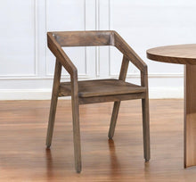 Load image into Gallery viewer, Solid Wood Open Back Dining Arm Chair - Dark Brown