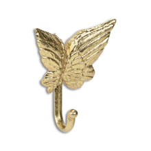 Load image into Gallery viewer, 5" Cast Iron Butterfly Wall Hook - Gold