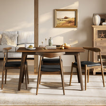 Load image into Gallery viewer, 5 Piece Dining Set With 1 Table And 4 Upholstered Chairs - Walnut / Black