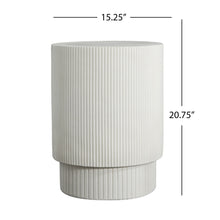 Load image into Gallery viewer, Handmade Side Table With Ribbed Design For Indoor And Outdoor Use - White