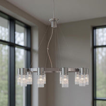 Load image into Gallery viewer, Ten Light Dimmable Chandelier With Shades - Silver