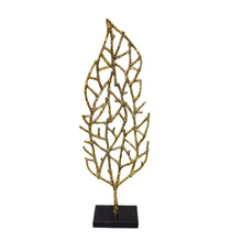 Load image into Gallery viewer, Marble Leaf Tabletop Sculpture - Gold / Gold