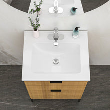 Load image into Gallery viewer, Rectangular Single Vanity Top With 1 Faucet Hole And Overflow Ceramic