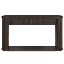 Load image into Gallery viewer, Oval Fluted Console Table With 2 Drawers And Bottom Shelf