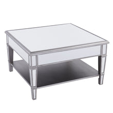 Load image into Gallery viewer, Mirrored Square Coffee Table With Shelf - Silver