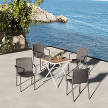 Load image into Gallery viewer, 4 Modern Stackable Plastic Armchair Matched With Folding Square Table