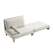 Load image into Gallery viewer, Mid Century Modern Foldable Sofa Bed, 3 In 1 Convertible Sleeper With 3 Pillows