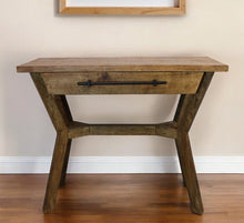 Load image into Gallery viewer, Solid Wood Distressed A Frame Console Table And Drawers - Natural