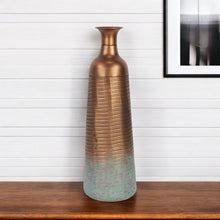 Load image into Gallery viewer, Abstract Tapered Table Vase - Copper / Teal
