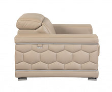 Load image into Gallery viewer, Italian Leather Sofa & Silver Legs - Beige