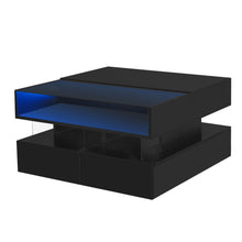 Load image into Gallery viewer, Lift Top Coffee Table With 2 Drawers, Hidden Space And LED Lights For Living Room