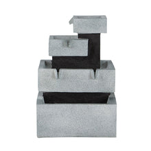 Load image into Gallery viewer, Decorative 4 Tier Block Fountain With Light, For Indoor And Outdoor - Black / Gray
