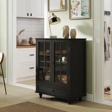 Load image into Gallery viewer, Minimalist Buffet Cabinet With Double Glass Doors And Drawer