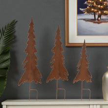Load image into Gallery viewer, Trees Christmas Christmas Trees Tabletop Sculpture (Set of 3) - Brown