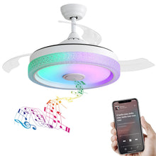Load image into Gallery viewer, Invisible Ceiling Fan With Remote Control And 36W LED Light, 120V DC Motor, 3 Blades - White