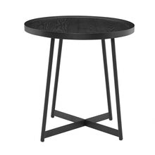 Load image into Gallery viewer, Round Side Table - Black Ash Wood And Black