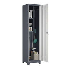 Load image into Gallery viewer, Broom Storage Cabinet Narrow Slim With Hooks And Shelves, Heavy-Duty
