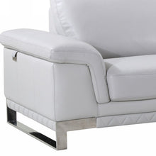 Load image into Gallery viewer, Italian Leather Sofa With Silver Legs - Light Gray