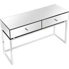 Load image into Gallery viewer, Mirrored Glass Frame Console Table And Drawers - Silver
