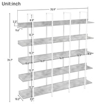 Load image into Gallery viewer, Vintage Industrial 5 Tier Bookcase