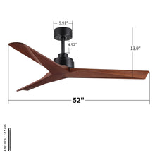 Load image into Gallery viewer, Ceiling Fan Without Light, DC Motor, No Light, Quiet Reversible Ceiling Fan For Living Room - Black