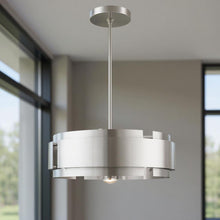 Load image into Gallery viewer, 16" Five Light Dimmable Chandelier With Shades - Nickel