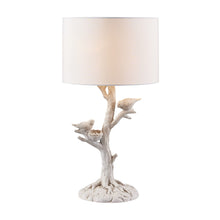 Load image into Gallery viewer, Birds In A Tree Table Lamp With White Drum Shade - White