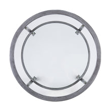 Load image into Gallery viewer, Glass Distressed Iron Round End Table With Shelf - Clear / Silver