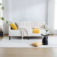 Load image into Gallery viewer, Elena - Boucle Upholstered Daybed, Ribbed Tufted Backrest
