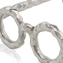 Load image into Gallery viewer, Textured Round Eyeglasses Tabletop Sculpture - Silver