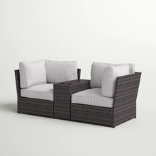 Load image into Gallery viewer, Outdoor Wicker Loveseat With Cushions