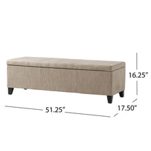 Load image into Gallery viewer, Glouster - Contemporary Storage Ottoman V2 With Upholstered Fabric - Sand