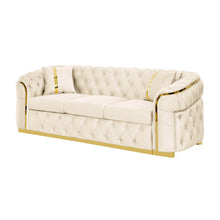 Load image into Gallery viewer, Button Tufted Couch With 2 Pillows, 3 Seater Luxury Chesterfield Sofa