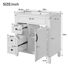 Load image into Gallery viewer, Bathroom Vanity With Sink, Cabinet With 2 Drawers And Adjustable Shelf
