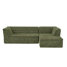 Load image into Gallery viewer, Upholstered L-Shaped Modular Sectional Sofa With Chaise, Wave-Shaped Armrest