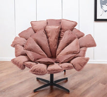 Load image into Gallery viewer, 42" Velvet And Upholstered Swivel Side Chair - Pink / Black