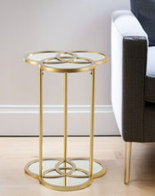 Load image into Gallery viewer, Mirrored Glass Three Circle End Table - Gold