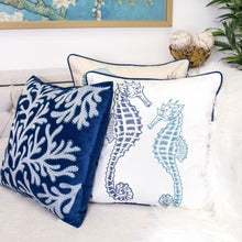 Load image into Gallery viewer, Seahorses Pillow Cover With Matching Back