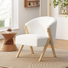 Load image into Gallery viewer, Modern Accent Chair With Polyester Upholstery And Minimalist Lounge Chair For Living Room, Bedroom, Or Office - White