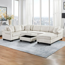 Load image into Gallery viewer, Contemporary U - Shaped Sectional Sofa With Movable Storage Ottoman