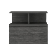 Load image into Gallery viewer, One Drawer Faux Wood Floating Nightstand - Dark Gray