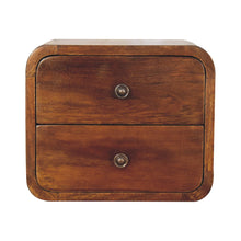 Load image into Gallery viewer, 12" Solid Wood Two Drawer Floating Nightstand - Chestnut