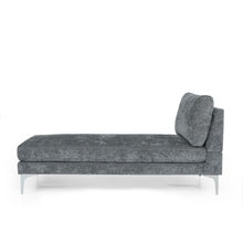 Load image into Gallery viewer, Fabric Upholstered Chaise Lounge With Iron Bracket Legs