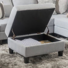 Load image into Gallery viewer, Ottoman With Birch Wood Legs And Cushioned Top For Comfort