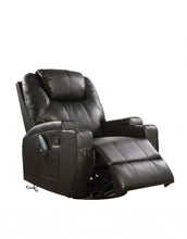 Load image into Gallery viewer, Leather Match Power Heated Massage Recliner - Black