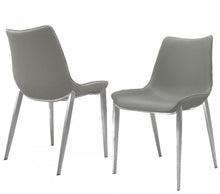 Load image into Gallery viewer, Faux Leather Modern Dining Chairs (Set of 2) - Gray