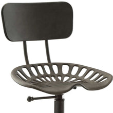 Load image into Gallery viewer, Industrial Backless Adjustable Height Bar Chair With Footrest 47" - Dark Gray