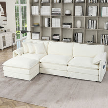 Load image into Gallery viewer, Modern Comfy Deep Seat Modular Sectional Sofa Cloud Couch With Ottoman