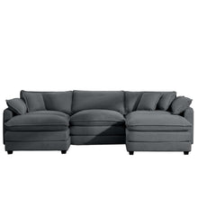 Load image into Gallery viewer, Modern Oversized Modular Cushion Sofa With Ottoman, Low Back, Deep Seating Sofa Set